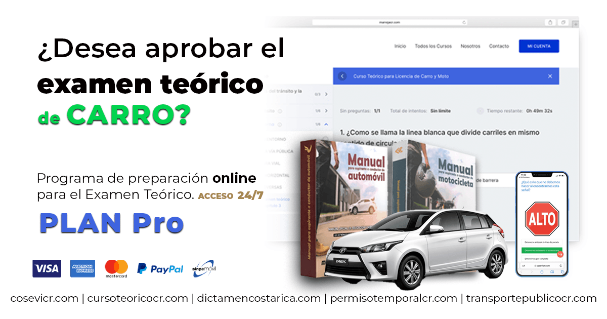 Curso Teórico para Licencia de Carro | Plan Pro | 30 Días